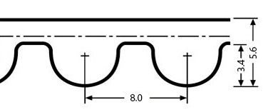 stds8mcxp - Резиновые зубчатые ремни - SYNCHROLINE